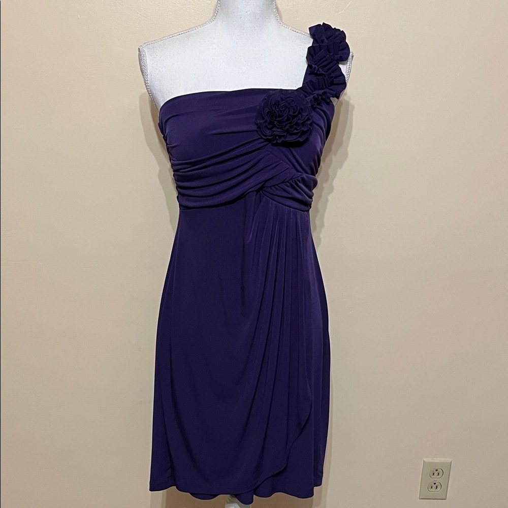 En Focus Studio One Shoulder Ruched Formal Cocktail Evening Dress - Picture 4 of 10